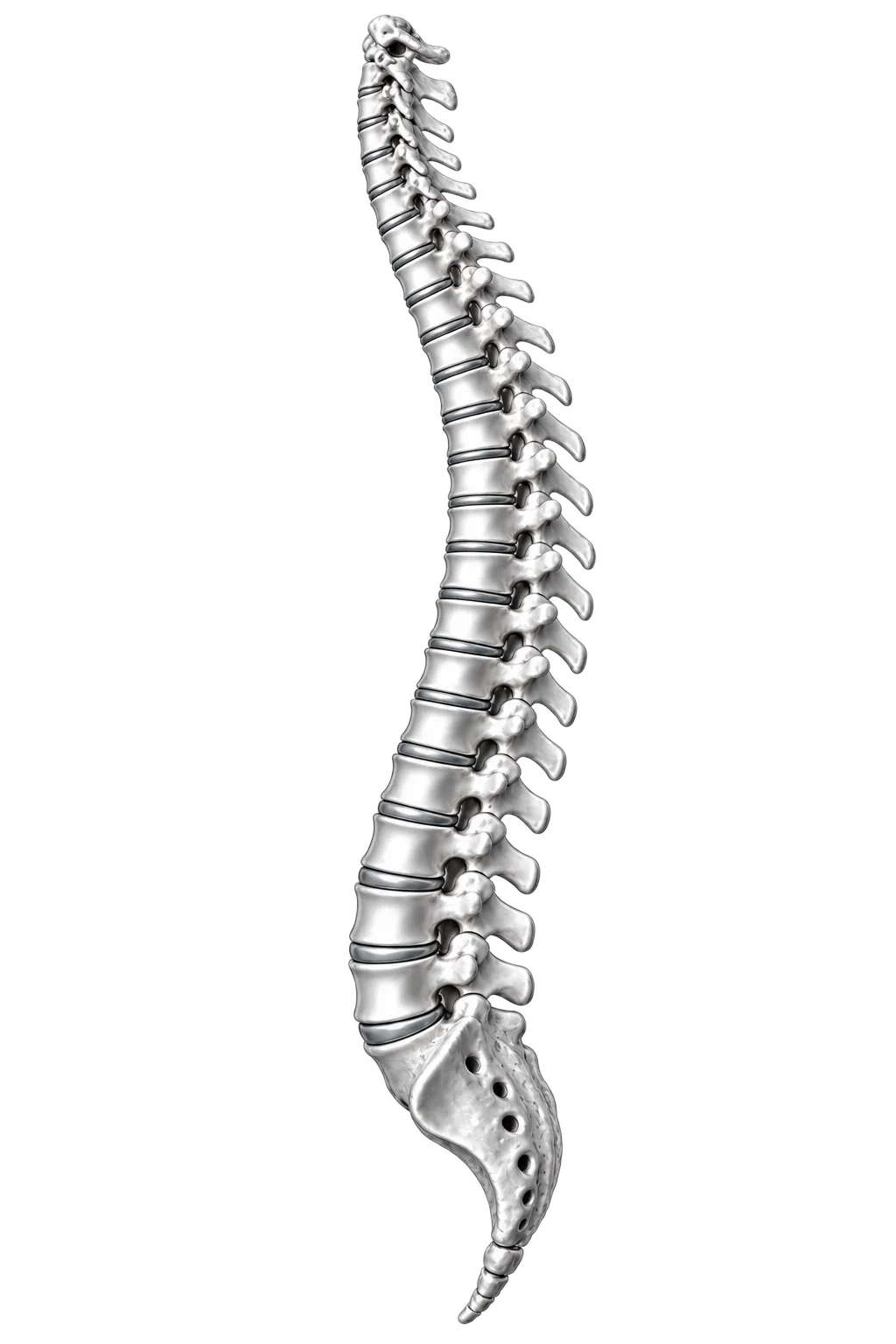 Anatomical illustration of the human spine