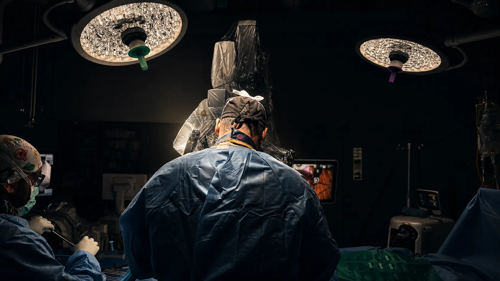 Brandon A. Ortega, MD performing minimally invasive spine surgery